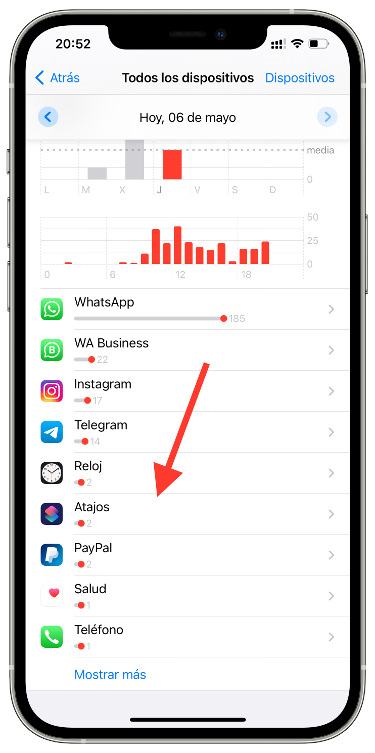 deslizar notificaciones de atajos 2