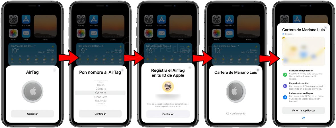 Pasos para configurar el AirTag Pasos para configurar el AirTag