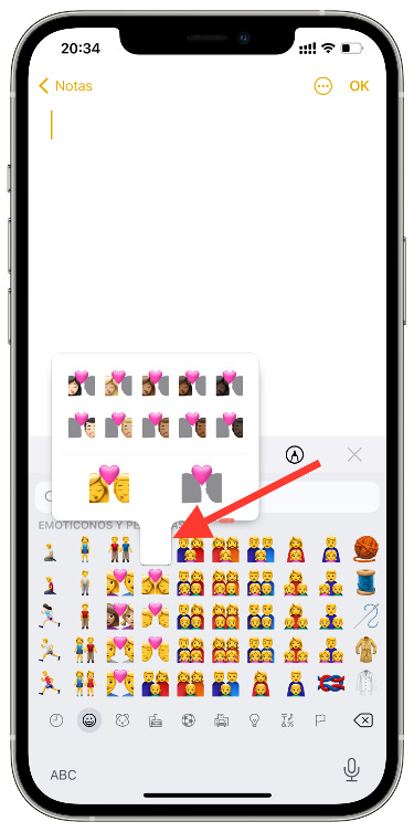 emoji color del emoji de parejas 1