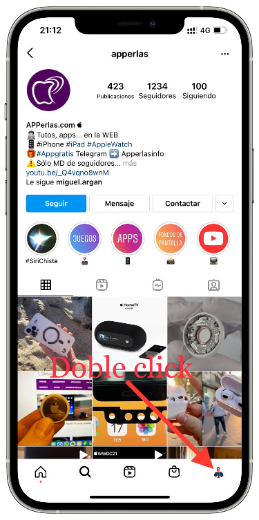 perfil una cuenta de Instagram 1