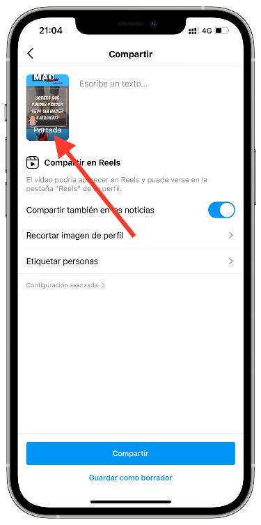 seleccionar portada a un reel 1