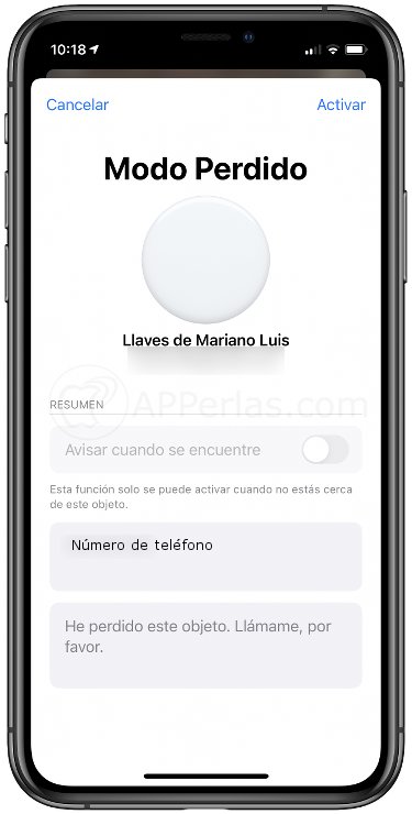 Configura el Modo perdido Configura el Modo perdido