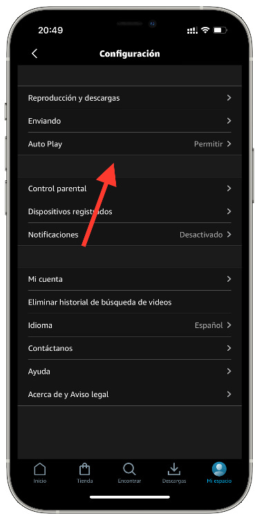 opción auto play 1