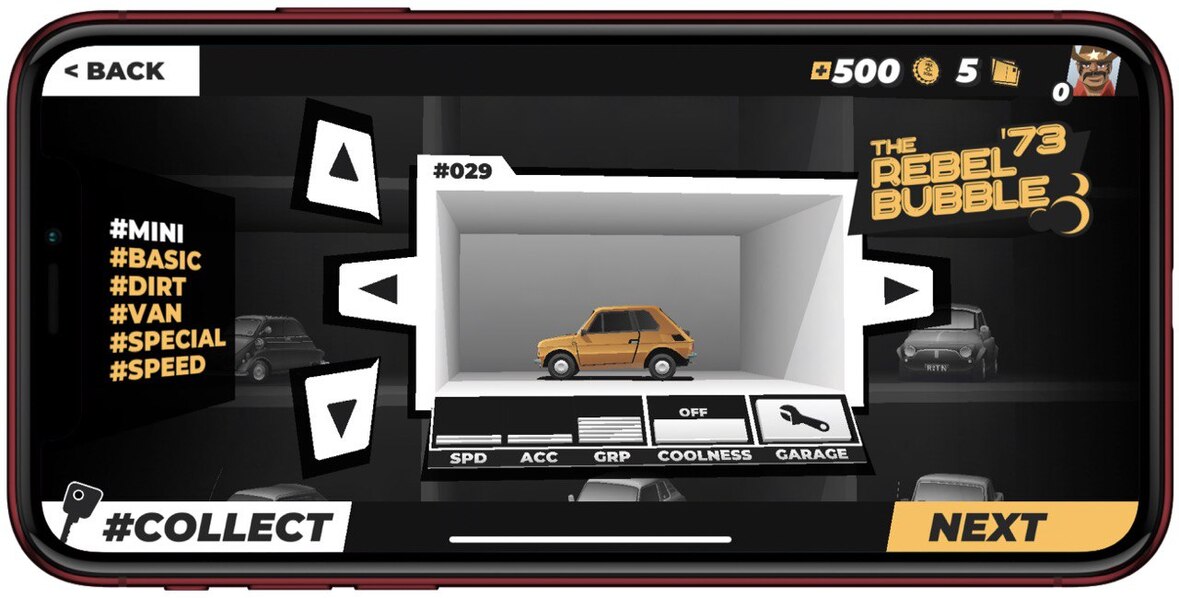 Catálogo coches en este juego de conducción