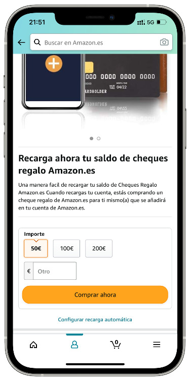 cantidad tarjeta de compra de Amazon 2