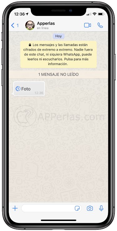 Foto que se autodestruye tras verla, recibida. Foto que se autodestruye tras verla, recibida.