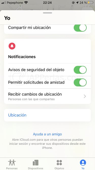 Menú con opciones para el Airtag detectado Menú con opciones para el Airtag detectado