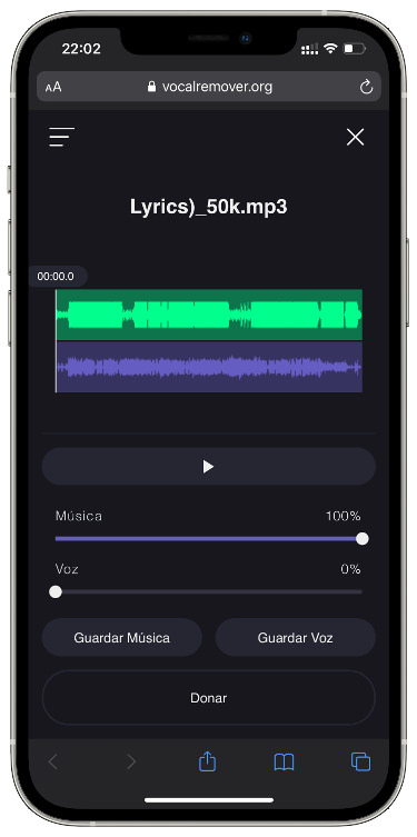 subir separar la voz de la música 1