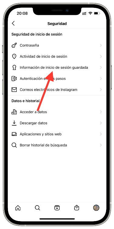 seguridad inicio de sesión en Instagram 1