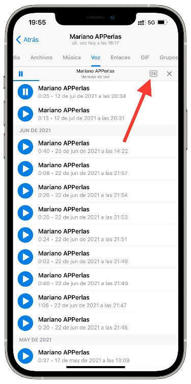 velocidad de los audios de Telegram 1