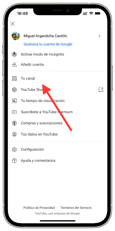 canal vídeo subido a YouTube 1