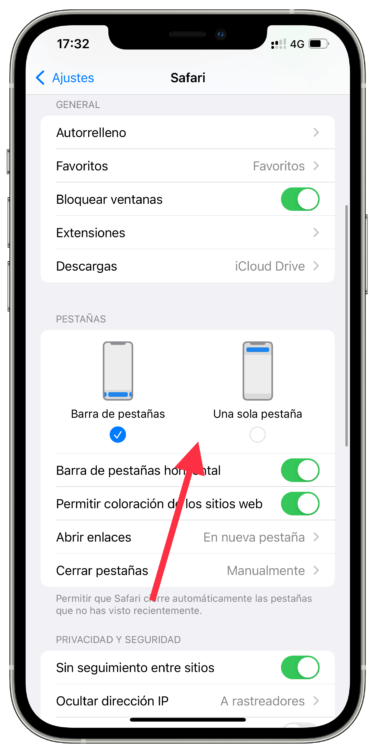 pestañas buscador de Safari 1