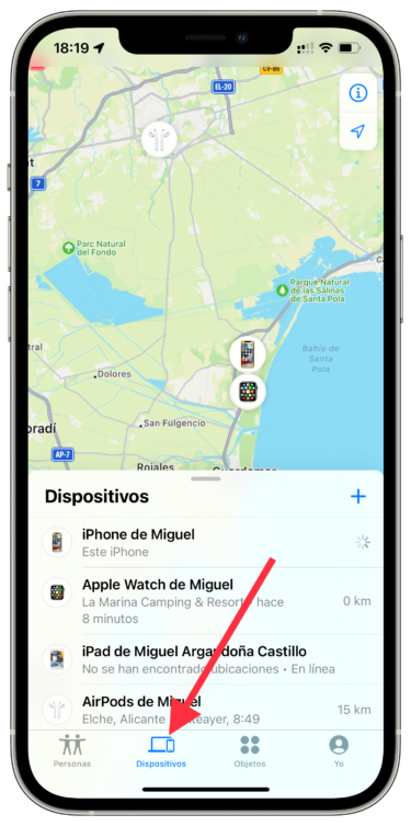 buscar perder el iPhone 1