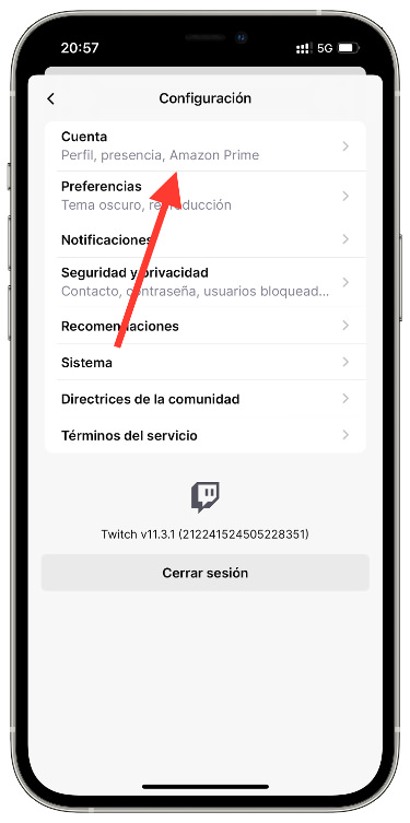 cuenta estado en línea en Twitch 1