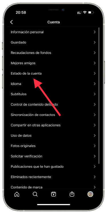 estado estado de tu cuenta de Instagram 1