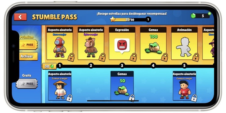 Interfaz de Stumble Guys