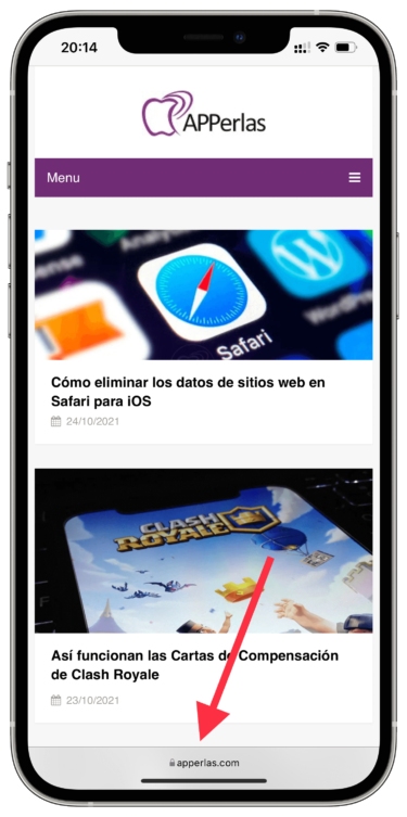 web barra de herramientas de Safari 2