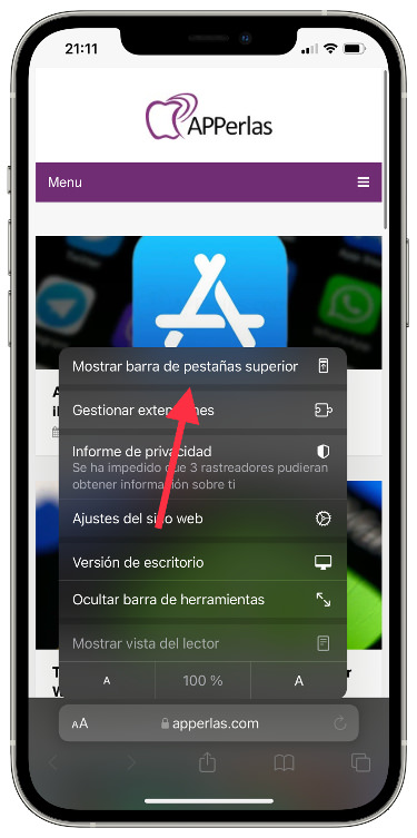 aA barra de safari arriba 1