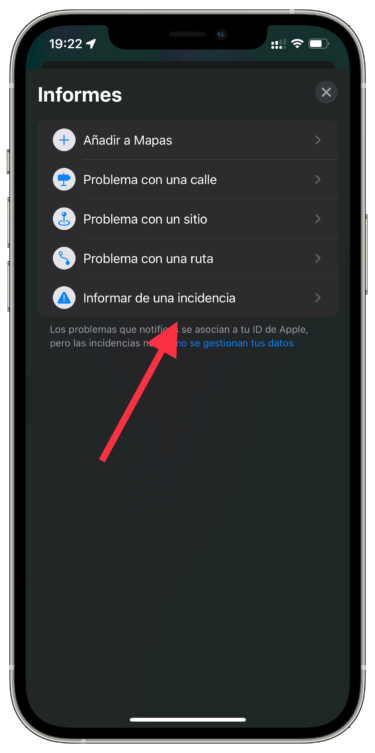 Informar accidentes y radares en Mapas 1