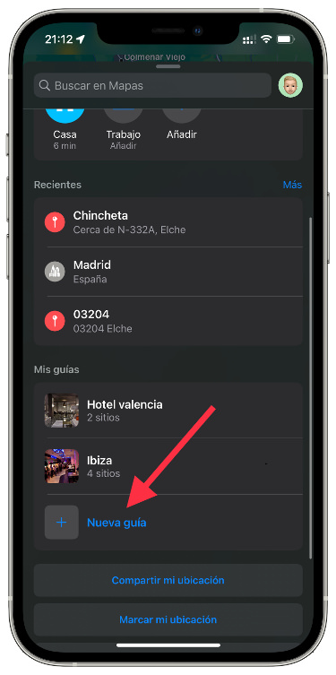 Nueva lista con lugares 1