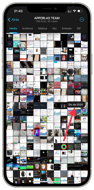 calendario con los archivos multimedia 1