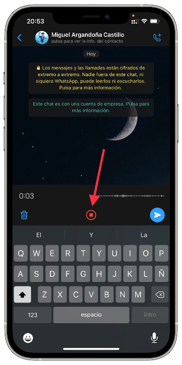Pausar WhatsApp antes de enviarlo 1