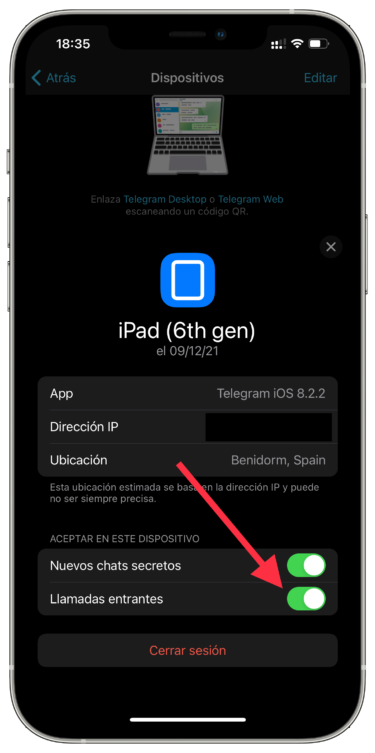 Desactivar aceptar llamadas de Telegram 1