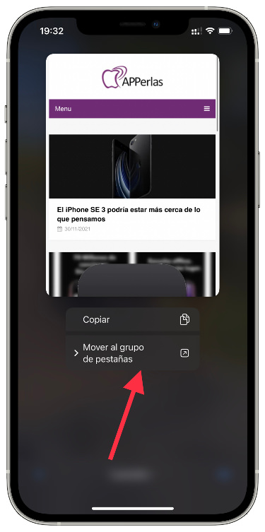 Añadir web a un grupo de pestañas 2