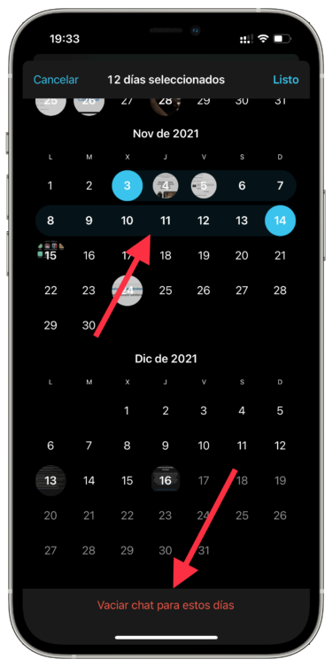 borrar mensajes por fecha 2