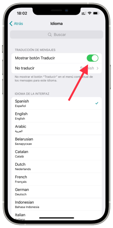 Pestaña traducción en Telegram 1