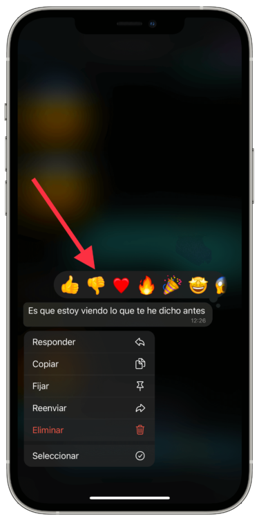 Pulsar reaccionar a comentarios 1