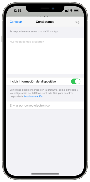 Mensaje soporte de WhatsApp 1