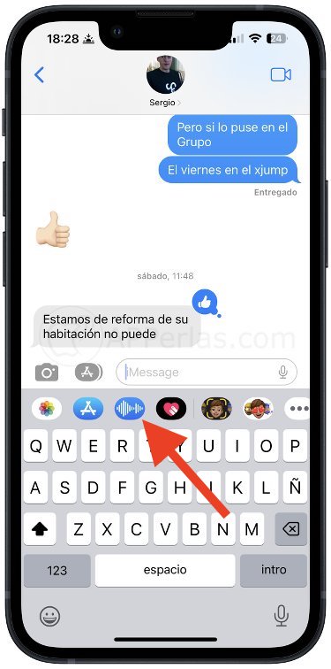 Opción para grabar audios en iMessage Opción para grabar audios en iMessage