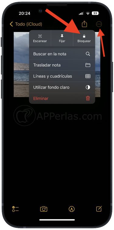 Bloquear nota en iOS Bloquear nota en iOS