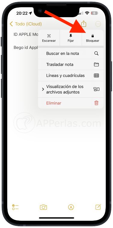 Bloquear nota con contraseña Bloquear nota con contraseña