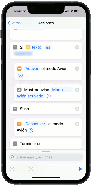 Automatización para poner contraseña para activar el modo avión Automatización para poner contraseña para activar el modo avión