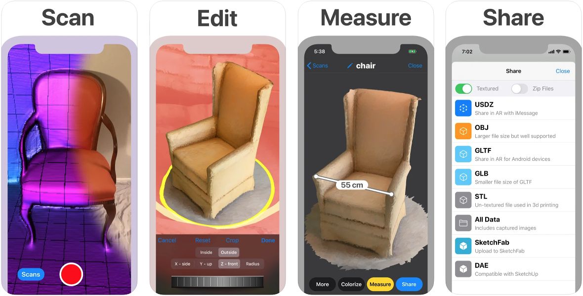 Capturas de 3D Scanner App Capturas de 3D Scanner App
