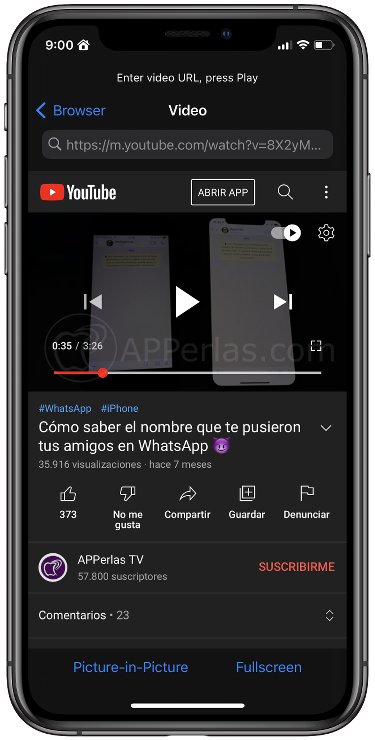Elegir la opción Picture in Picture Elegir la opción Picture in Picture
