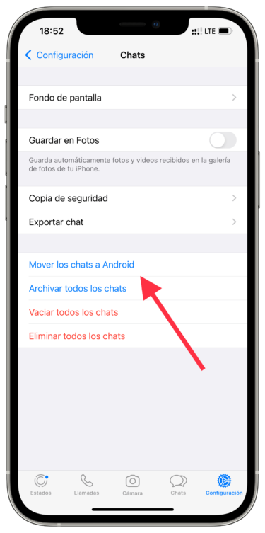 Chats WhatsApp de iPhone a Android 1