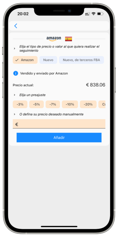 Descuento añadir artículos a Keepa 3