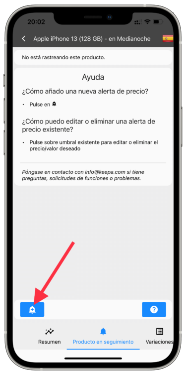 Campana añadir artículos a Keepa 2