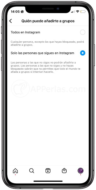 Evitar que te agreguen a grupos de Instagram Evitar que te agreguen a grupos de Instagram