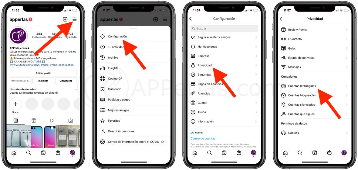 Pasos para restringir en Instagram Pasos para restringir en Instagram
