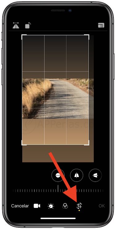 Opción de recortar y voltear el vídeo en iOS