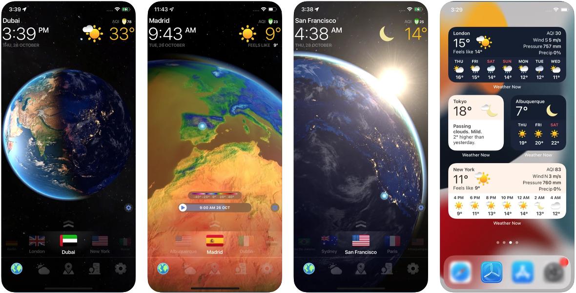 Interfaz de Weather Now Interfaz de Weather Now