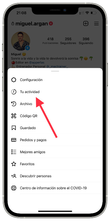 Actividad recuperar historias de Instagram 1