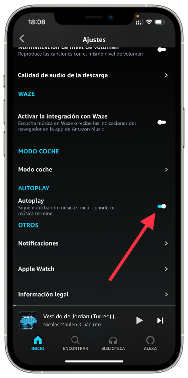 Activar autoplay en Amazon Music