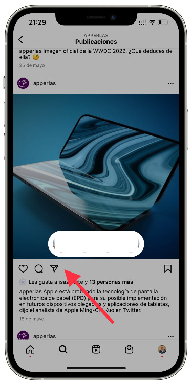 Mantener compartir contenido de Instagram 1