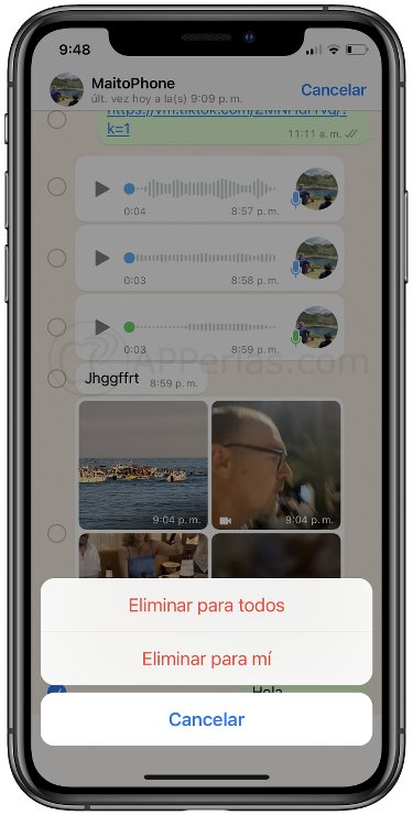 Borrar mensajes para todos Borrar mensajes para todos