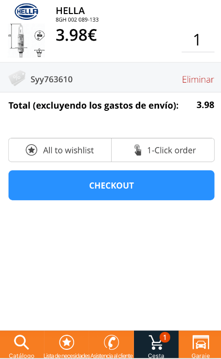 Pedido en Autodoc Pedido en Autodoc
